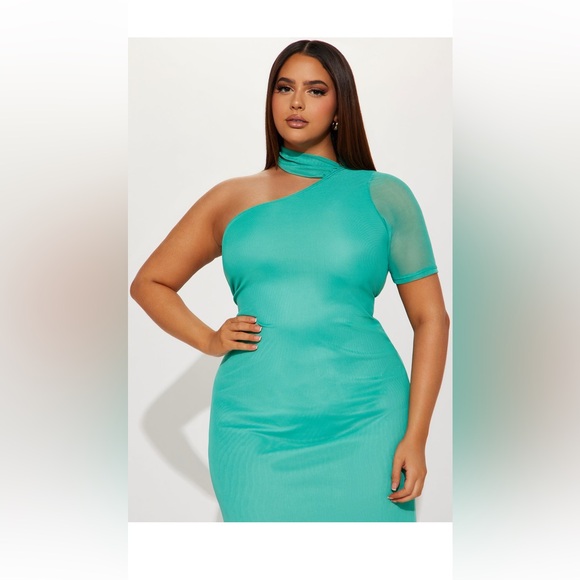 Fashion Nova Vacation Ready Mesh Maxi Dress - Mint - Picture 5 of 5